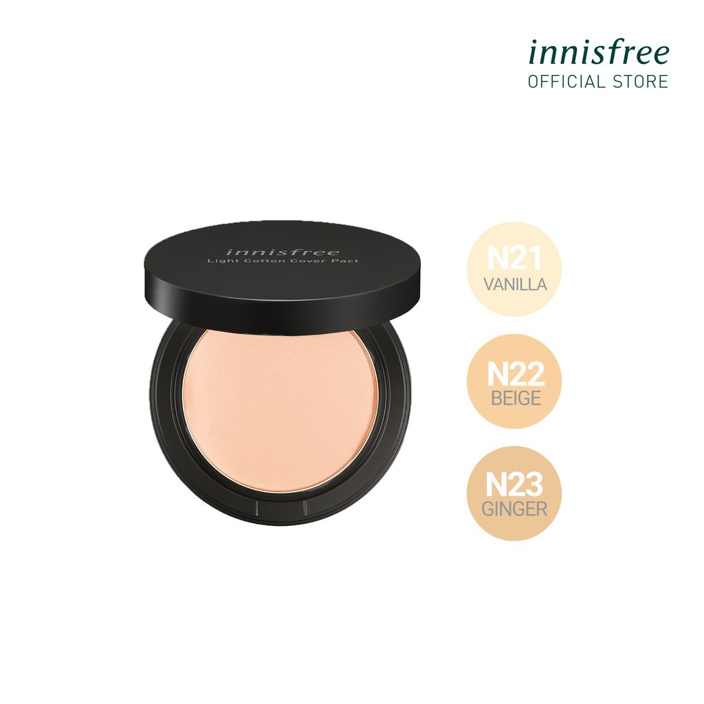 Phấn Phủ Dạng Nén Innisfree Light Cotton Cover Pact 12g