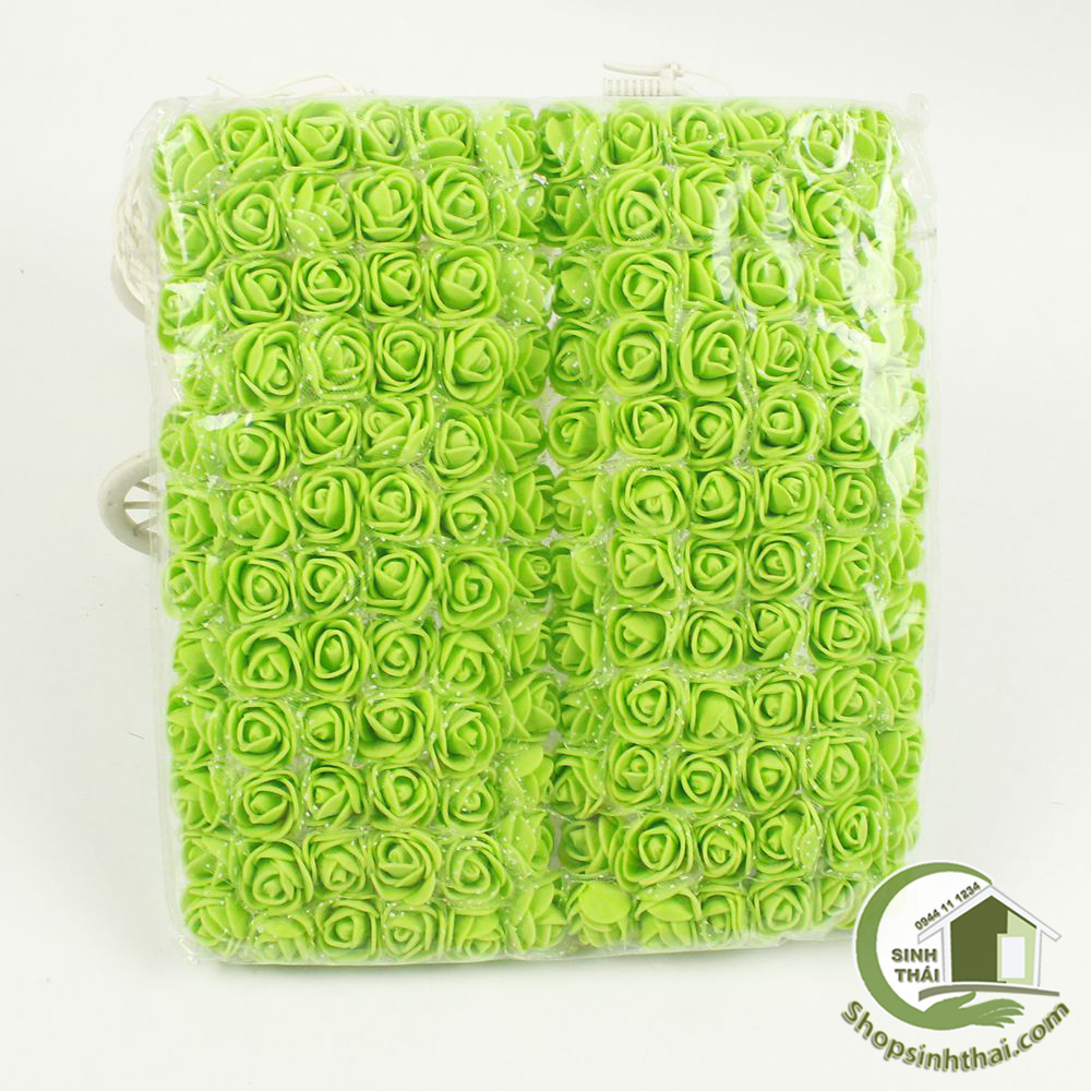 Bịch 144 hoa hồng xốp mini màu xanh lá cây - hoa hồng cưới - hoa xốp giả