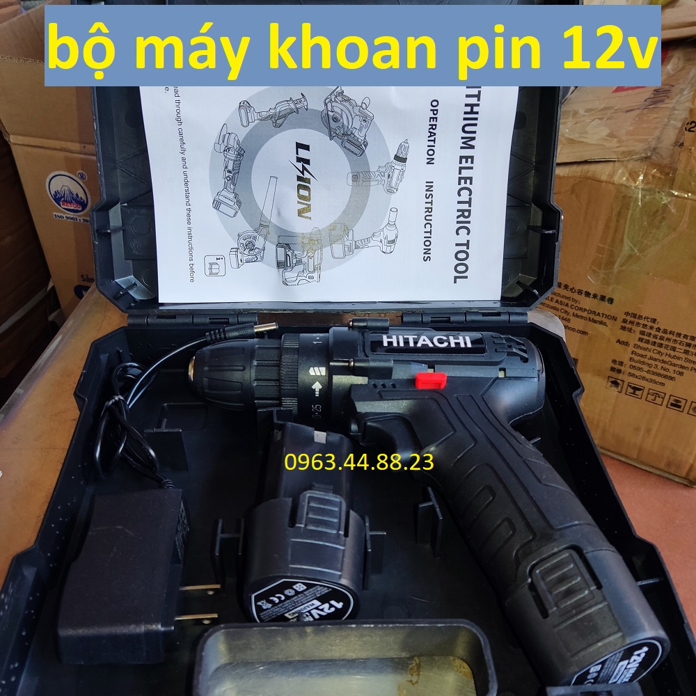 Khoan Pin 12V HITACHI Máy Bắt Vít