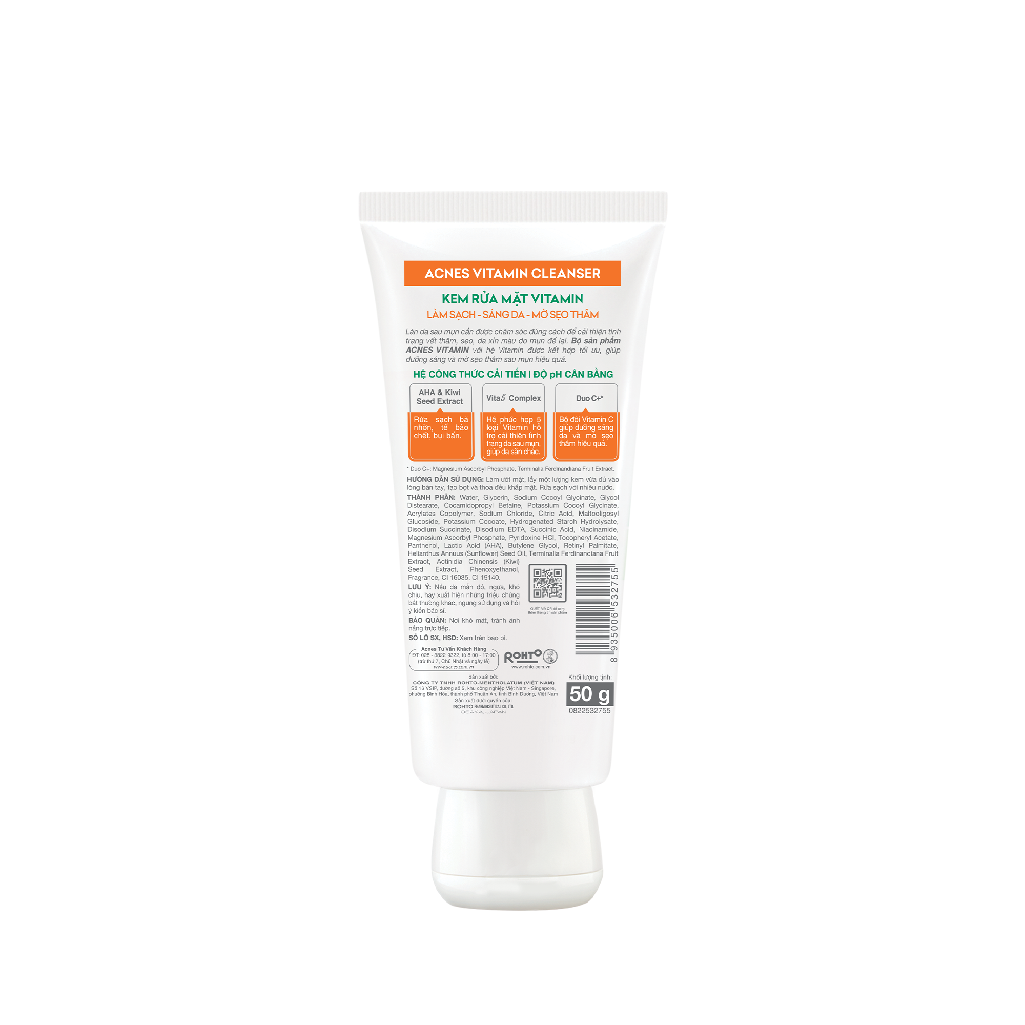[HCM]Acnes Vitamin Cleanser - Kem rửa mặt Vitamin 100ml