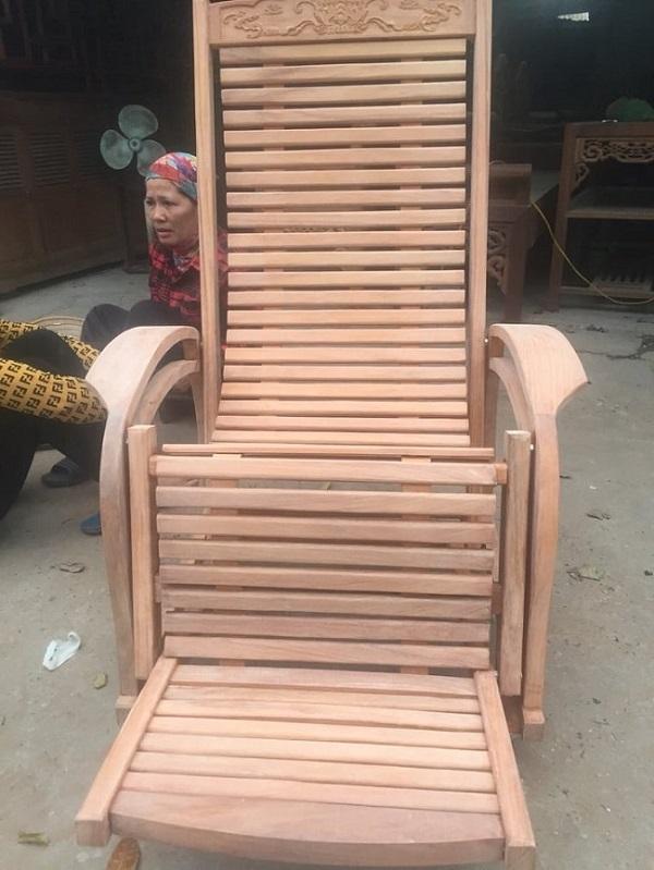 ghế lười gỗ gõ đỏ 2 dây