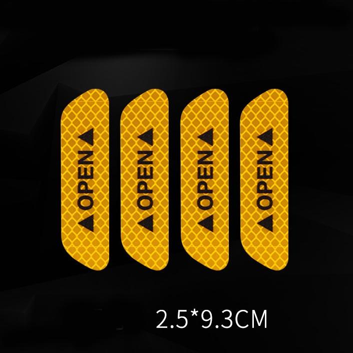 Bộ 4 miếng decal phản quang chữ OPEN dán cửa xe hơi (ô tô)