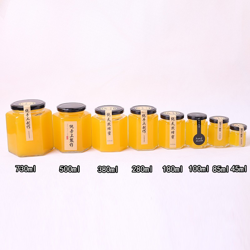 Hũ thủy tinh lục giác 180ml đựng thực phẩm