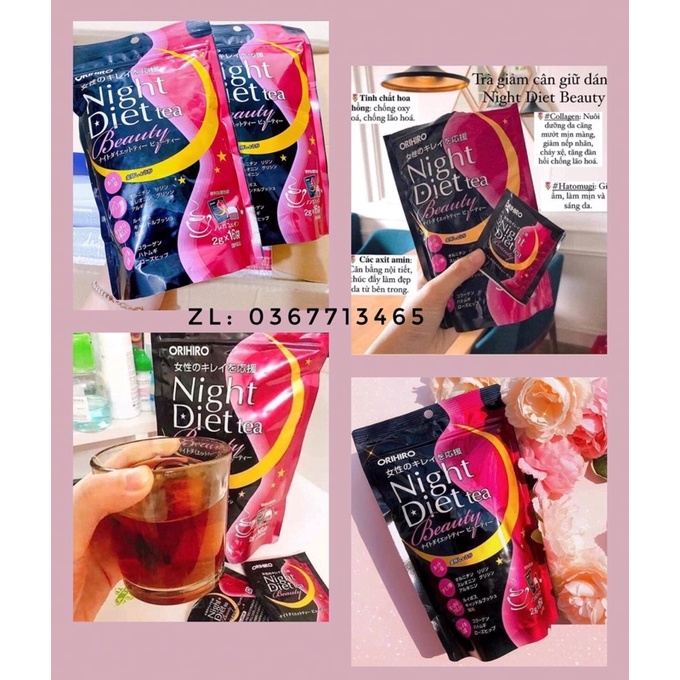 Trà giảm cân night diet tea beauty Orihiro (16 gói )