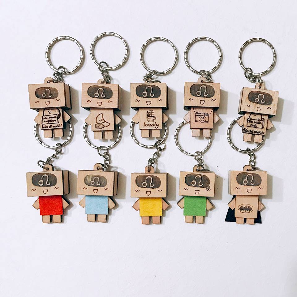Móc Khóa Danbo Sắc Thái - Handmade - Chất Liệu Gỗ (Veneer)
