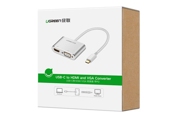 Cáp chuyển USB Type-C to HDMI và VGA - Ugreen 50317
