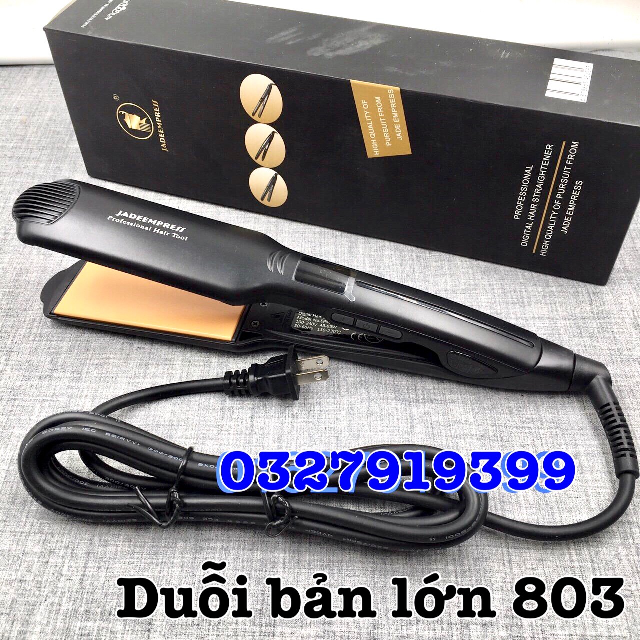 Máy Duỗi Tóc Cao Cấp JADEEMPRESS 803 Bản Lớn 4.5cm Chống Dính Ceramic Màn Hình LCD Tiện Dụng Cho Làm Thẳng Uốn Xoăn Cụp