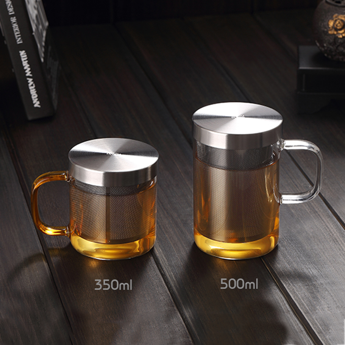 Glass tea cup with stainless filter Samadoyo S049B  - 350ml/ 500ml