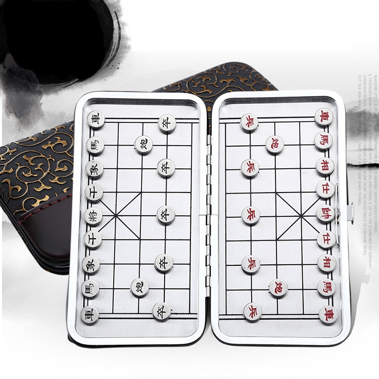 2-sided magnetic chess board compact self-suction magnetic chess pieces set mini travel pocket chess pieces