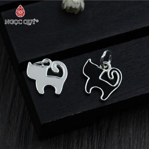 [HCM]Charm bạc s925 hình mèo treo (charm treo) size 12x20mm