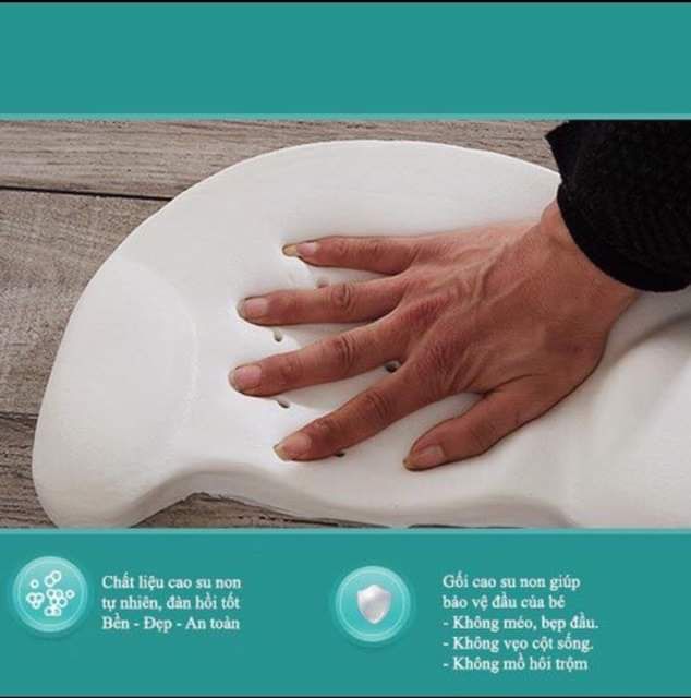 Gối cao su non chống méo đầu cho bé