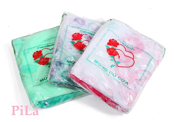 Thai Tulle Bed Net Printed with Super Small Mesh Cotton with Door