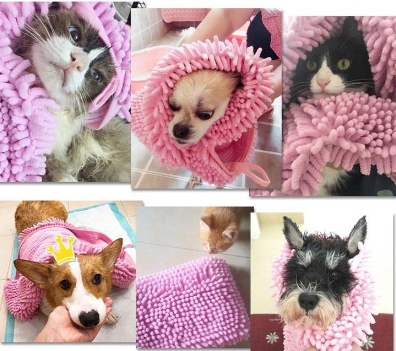 HCM- Chăm sóc chó mèo - Khăn tắm chó siêu thấm  (SIZE L ) khăn bông lau mình cho chó mèo loại khăn thấm hút nước rất tốt