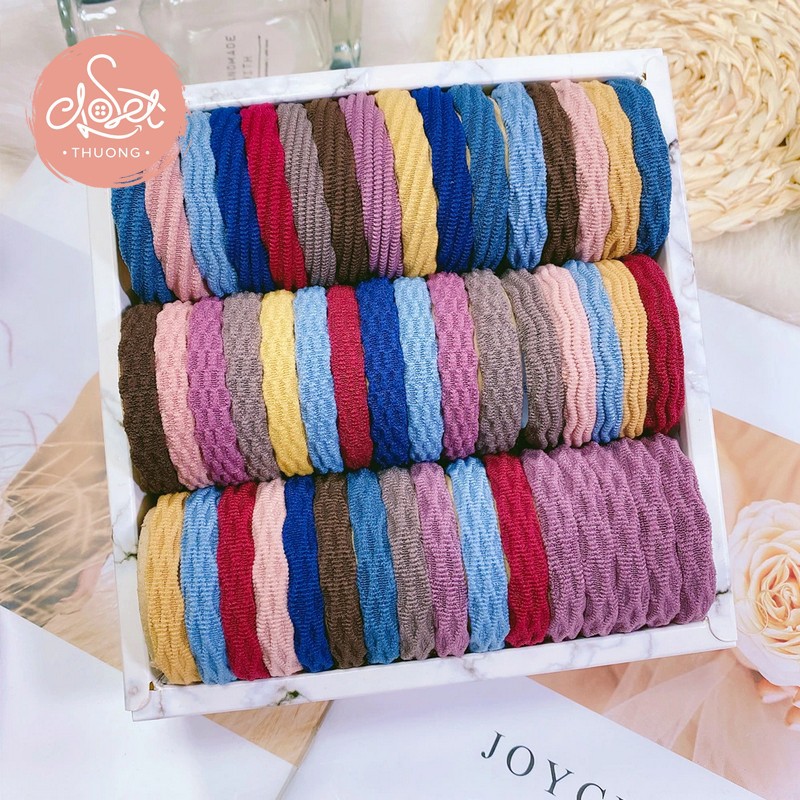 Set 10 Dây buộc tóc, chun buộc tóc, cột tóc phong cách Hàn Quốc nhiều màu DC01