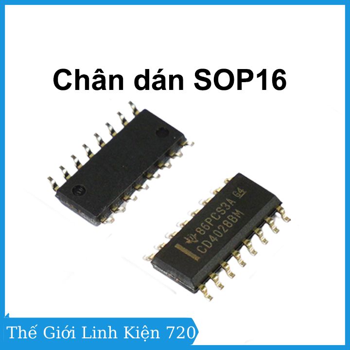 Ic giải mã cd4028 chân cắm dip16 / chân dán sop16