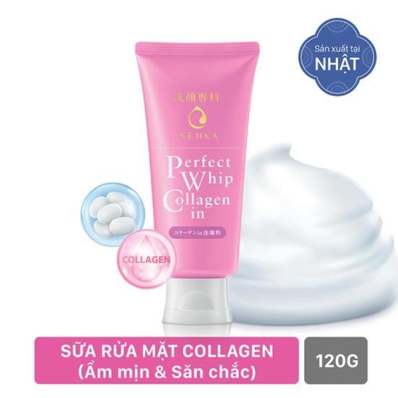 Sữa rửa mặt tạo bọt collagen giúp da săn chắc và căng mịn Senka Perfect Whip Collagen In 120g