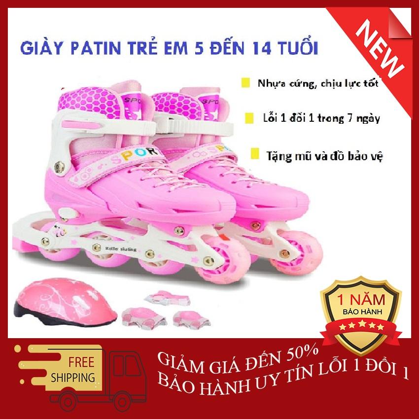 Giá bán Giày trượt patin trẻ em SPORT - TẶNG Đồ Bảo Hộ, Giày Bền, Thoáng Khí, An Toàn Cho Bé - Ván trượt, giày trượt patin cho bé, giày patin 4 bánh