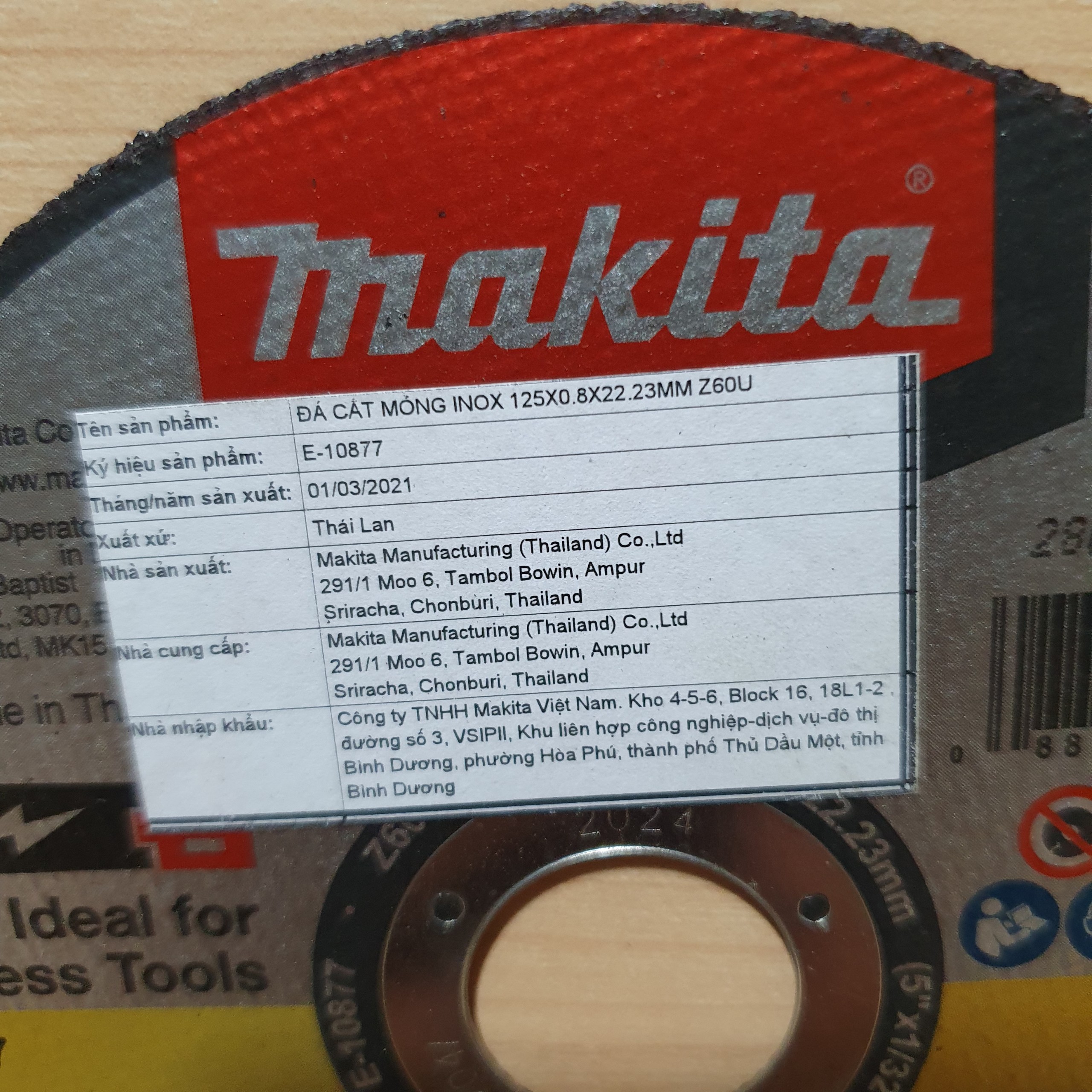 Đá cắt mỏng inox Makita E-10855,E-10877(100MM/125MM)