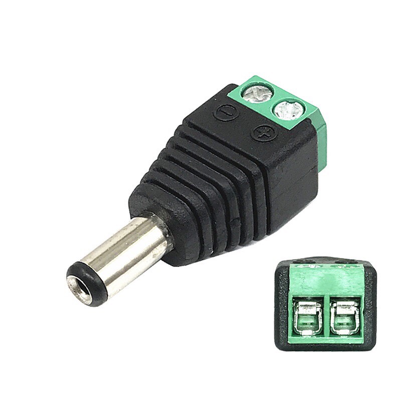 Jack sạc DC 5.5x2.1 / 5.5x2.5 đực/cái (vít ốc)