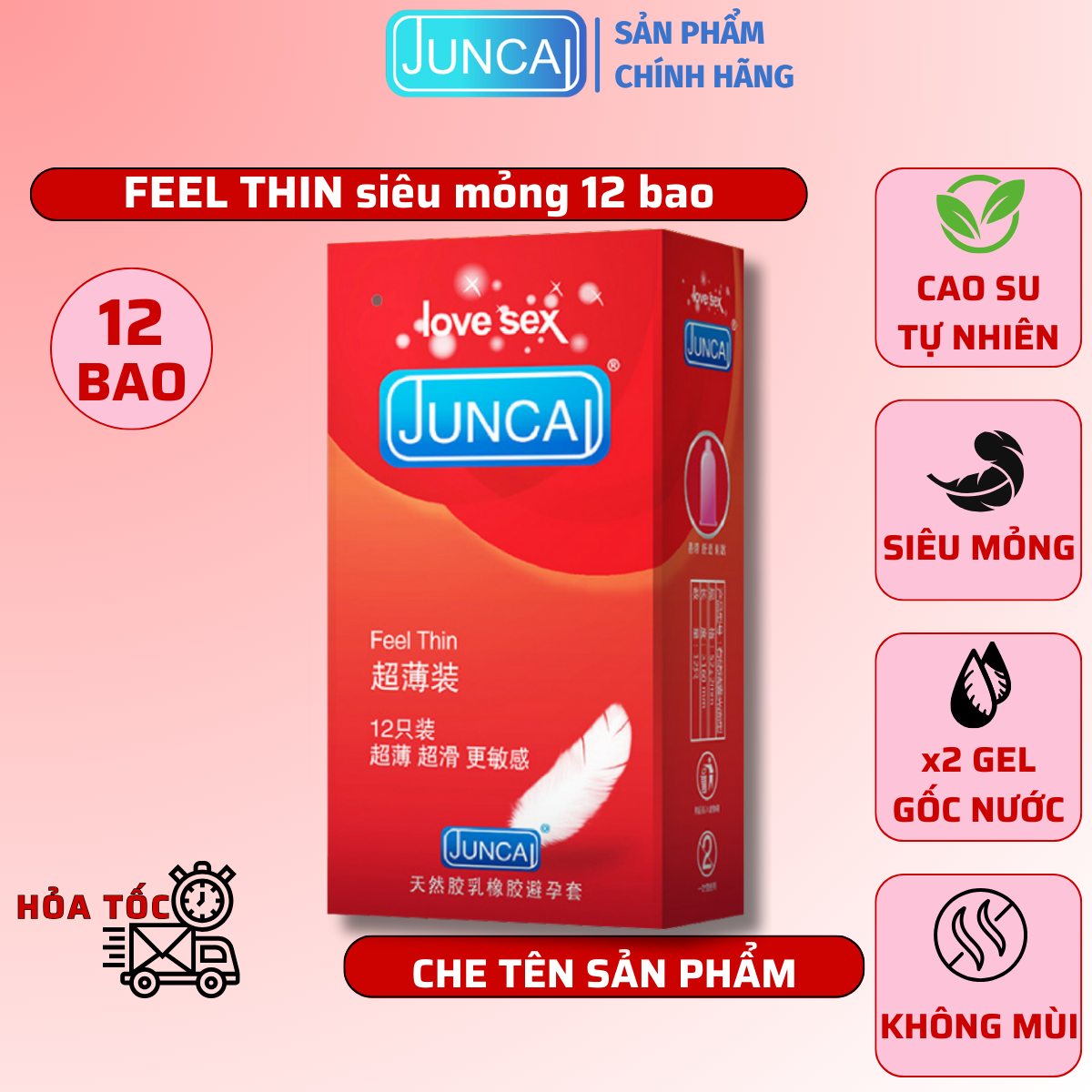 Bao cao su Durex Fetherlite SIÊU MỎNG 12 bao