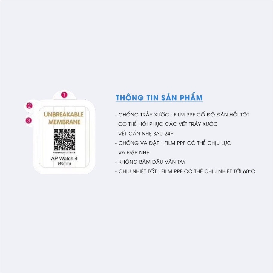 Miếng dán PPF màn hình dành cho  Series 38/40/42/44mm