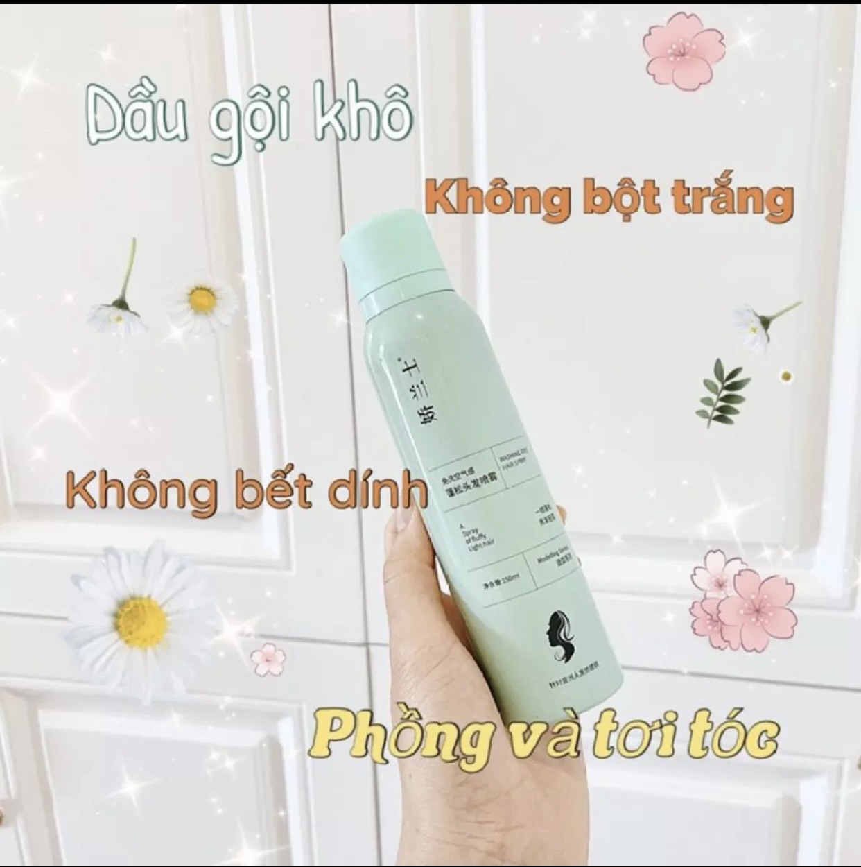 [MẪU MỚI] Dầu Gội Khô Nội Địa Trung Dạng Xịt Không Bết Dính Giúp Tóc Bồng Bềnh Mượt Mà 150ml. Dầu Gội Không Cần Dùng Nước, Thơm Mát, Đánh Bay Gầu - Hanatech
