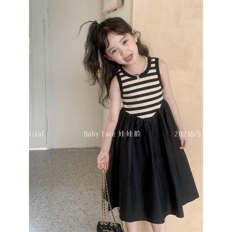 váy dài phong cách hàn xẻng cho bé gái