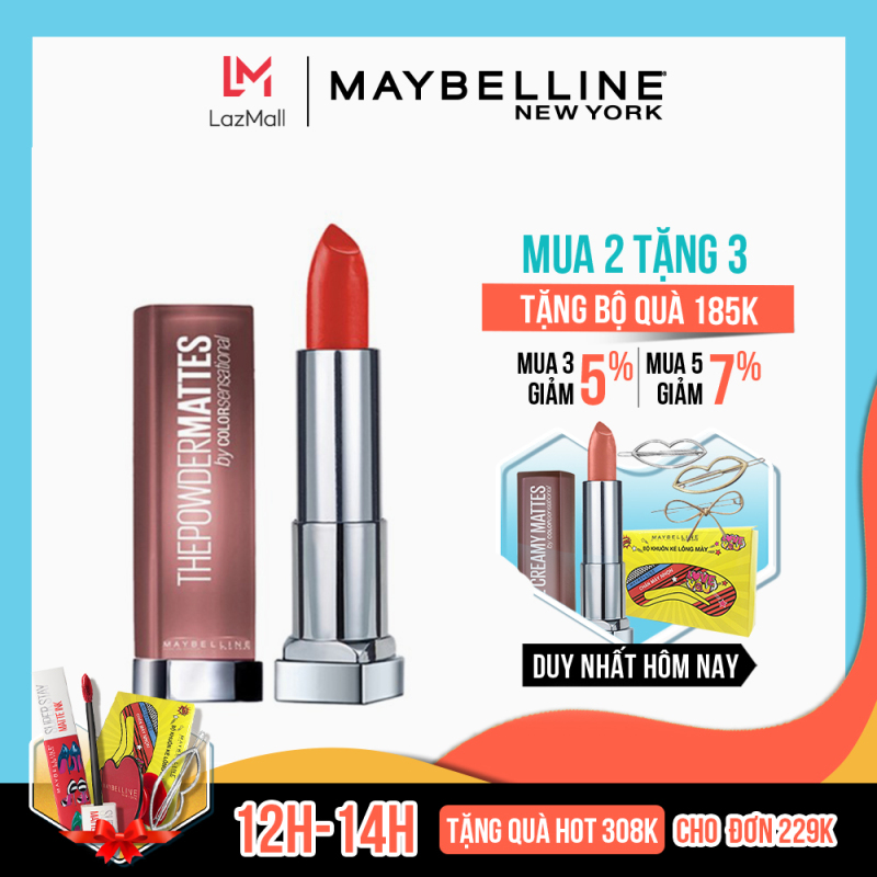 Son Lì Nhẹ Môi Dưỡng Môi Maybelline New York Color Sensational The Powder Mattes Lipstick 3.9g giá rẻ