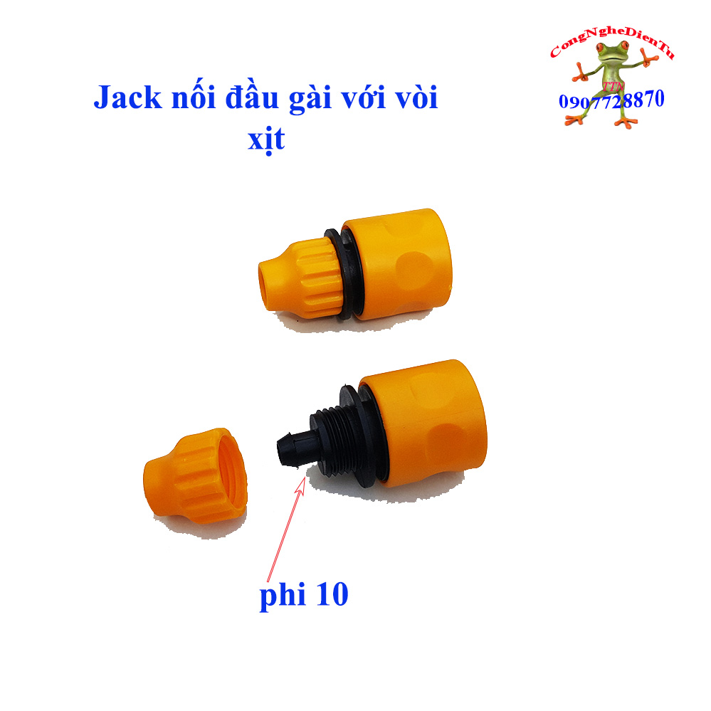 Jack nối ống nước kết nối nhanh phi 6 (màu vàng)