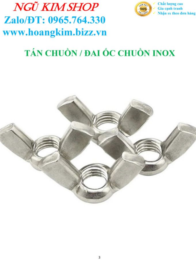 TÁN CHUỒN _ ĐAI ỐC CHUỒN M5, M6, M8 INOX