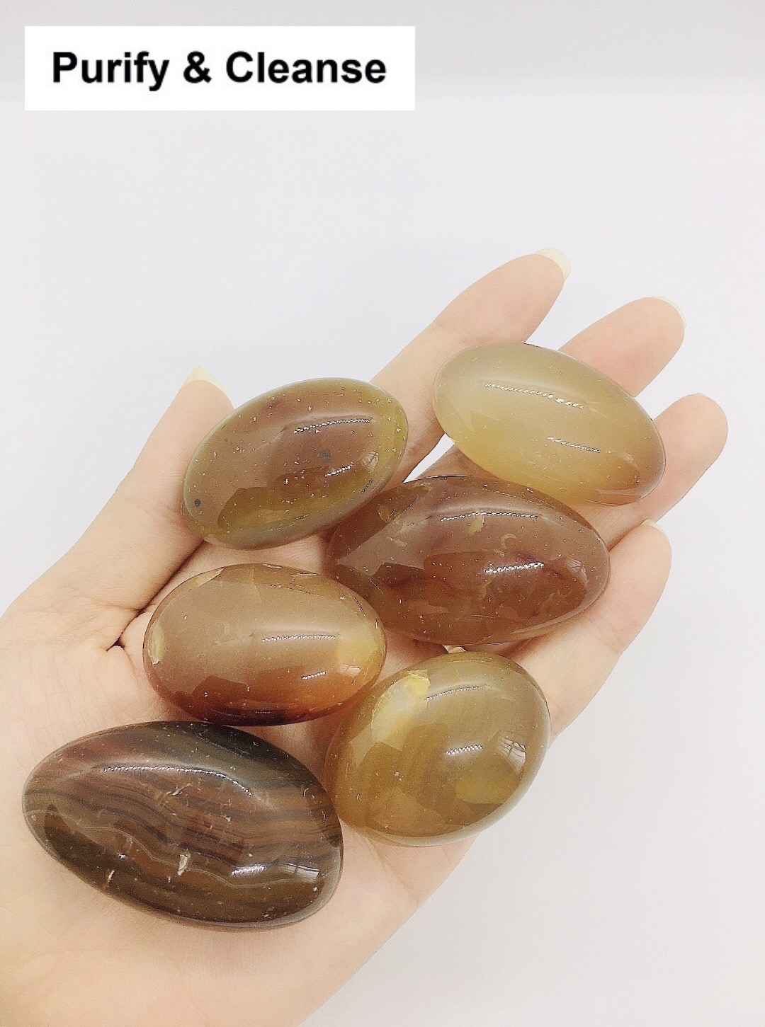 Purify & Cleanse Agate Stone Healing Stone Đá Mã Não Size 3cm~ 4cm
