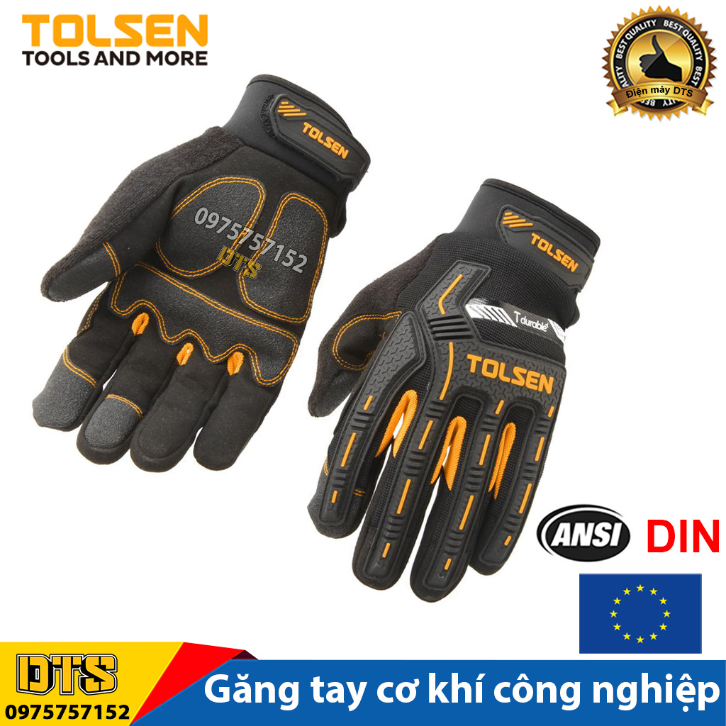 Găng tay bảo hộ lao động T-durable hãng TOLSEN, bao tay cơ khí đa năng Tiêu chuẩn châu Âu, găng tay chống cắt, trơn trượt, mài mòn, thấm hút mồ hôi, cách nhiệt, găng tay cơ khí, bao tay bảo hộ lao động, găng tay lao động