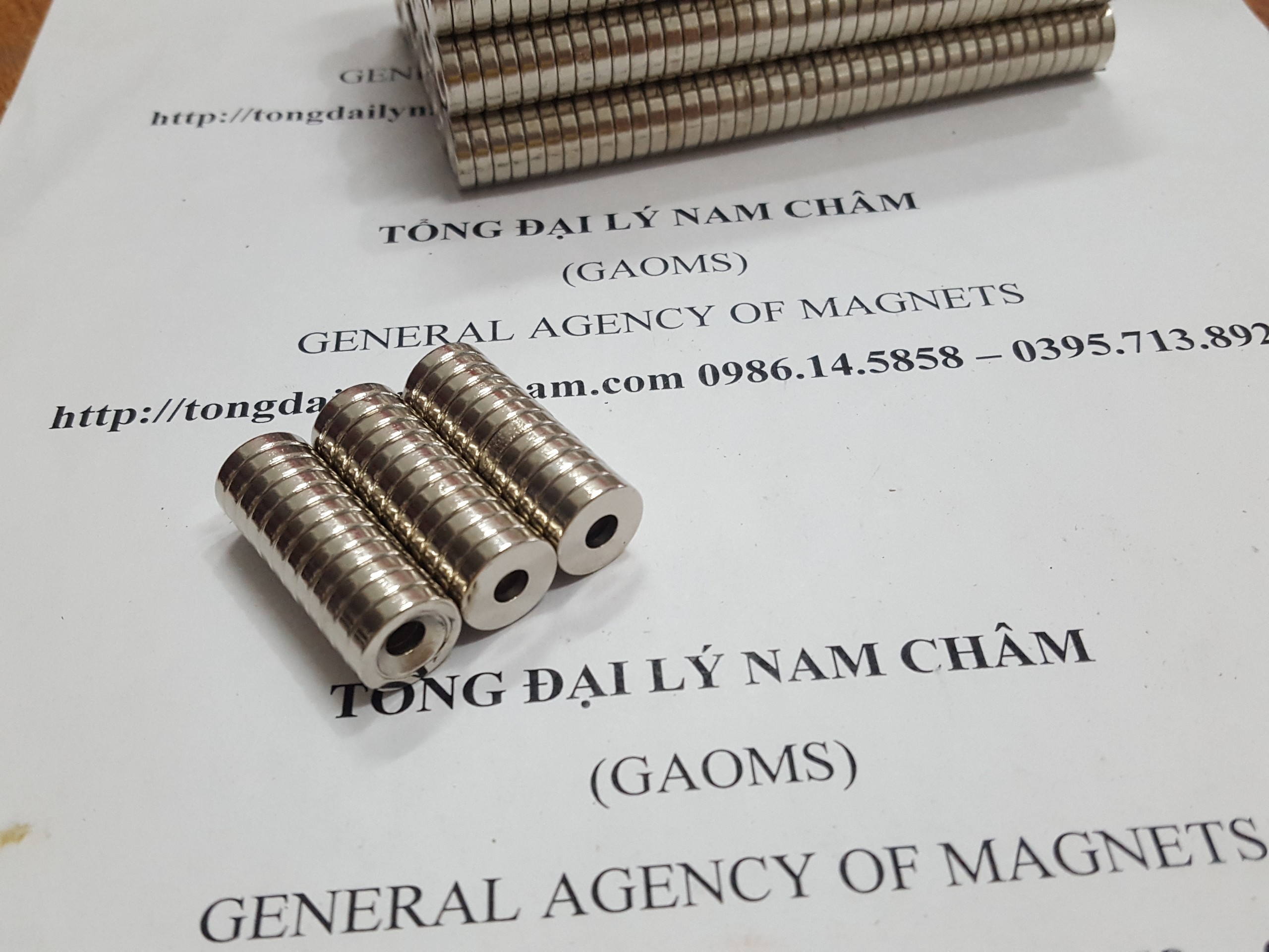 10 viên nam châm có lỗ bắt vít 15x3 lỗ 4mm