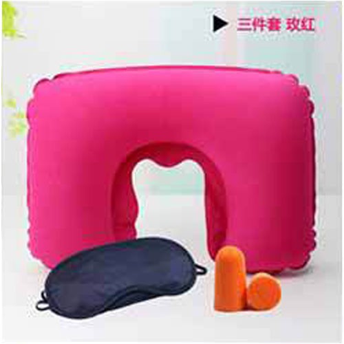 Bộ 3 món gối hơi du lịch, đủ màu (gối hơi, bịt tai, bịt mắt)
