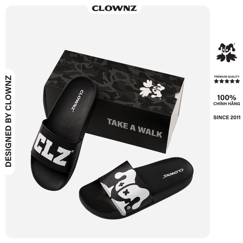 Dép local brand ClownZ Slipper Full box, đi chơi trong nhà cao su, ôm chân