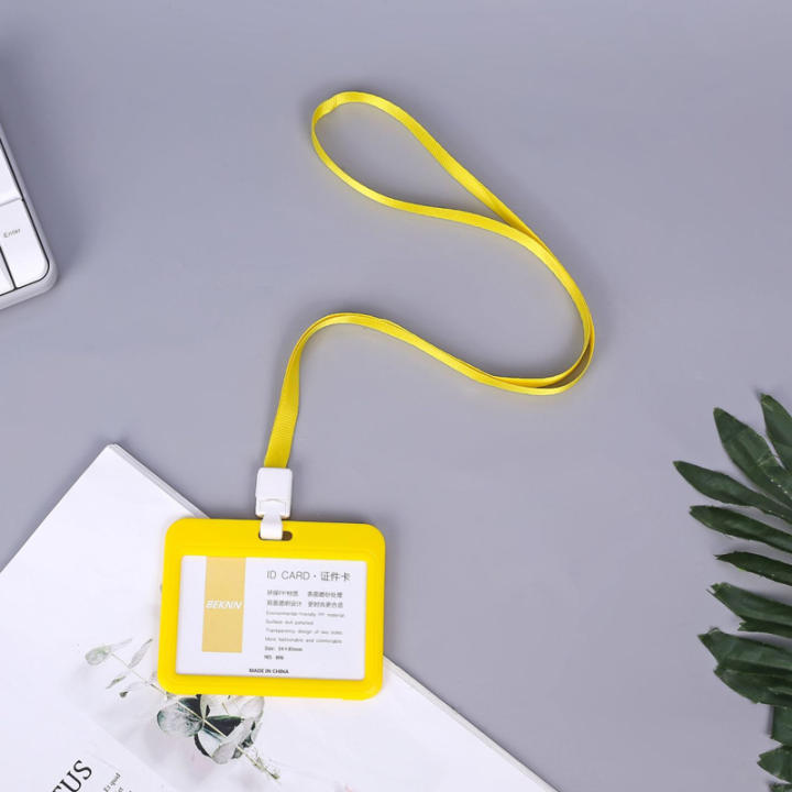 Bao thẻ NGANG + dây đeo bảng tên sinh viên – nhân viên văn phòng (10 màu sắc)