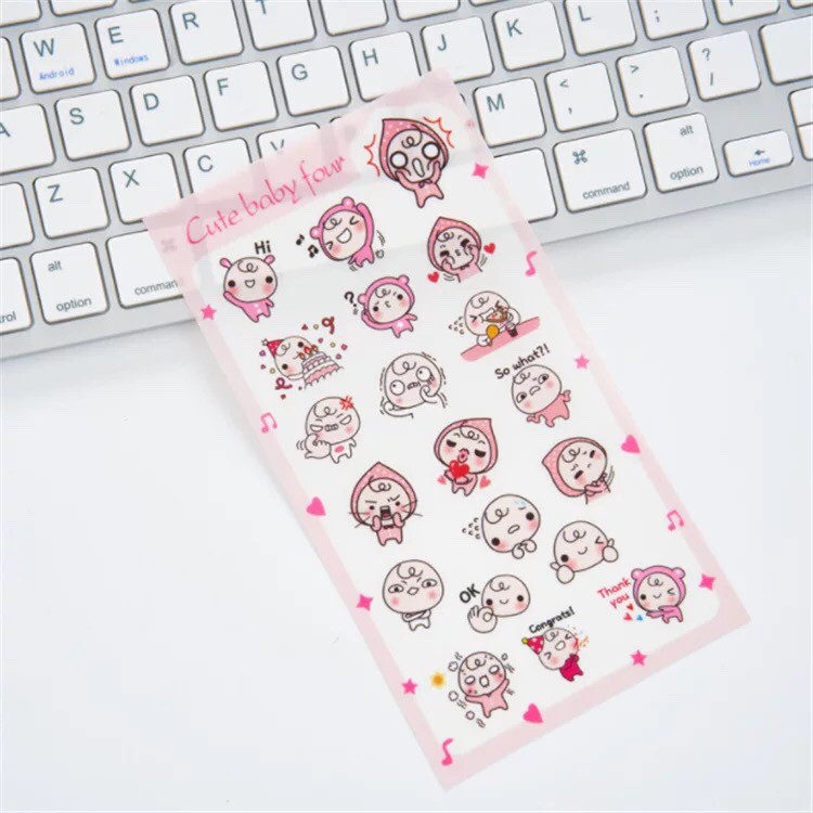 Bộ 6 Sticker Cute Baby Bukao