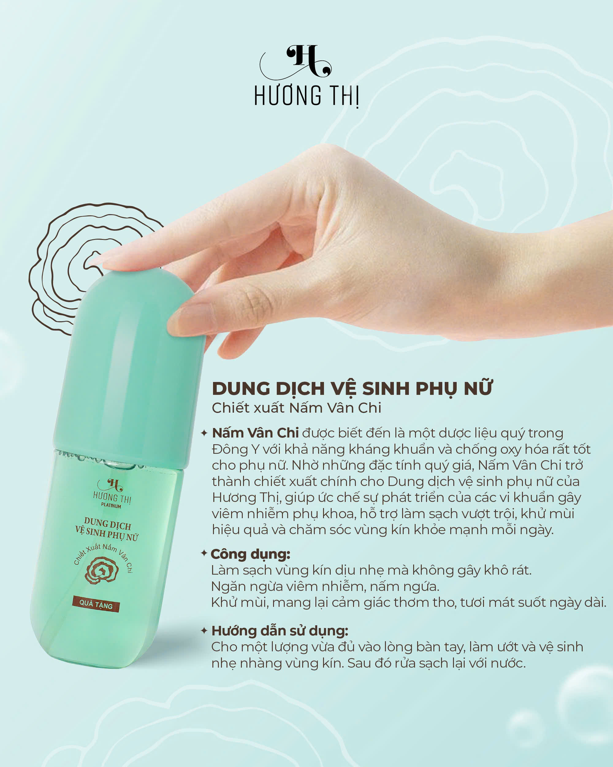 Dung Dịch Vệ Sinh Phụ Nữ Nấm Vân Chi 100ml