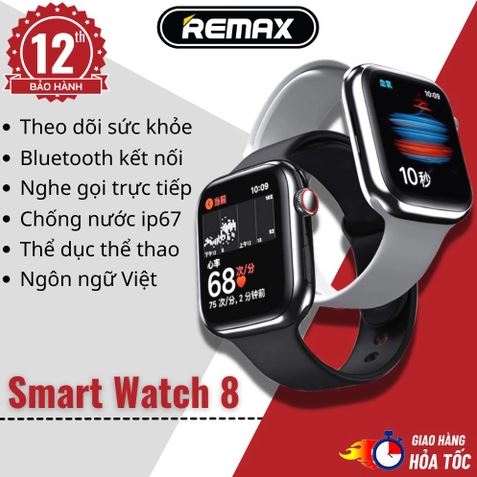 { PHIÊN BẢN GIỚI HẠN } Đồng Hồ Thông Minh Remax Smart Watch 8 45mm - Theo Dõi Sức Khỏe, Thể Dục, Nghe Gọi Trực Tiếp, Thông Báo Tin Nhắn - Remax .Bảo Hành 12 Tháng