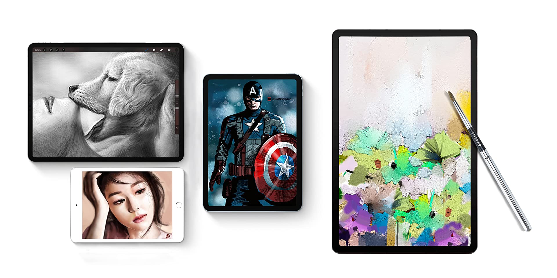 Bút vẽ cảm ứng đầu cọ SilStar Butouch cho iPhone, Android