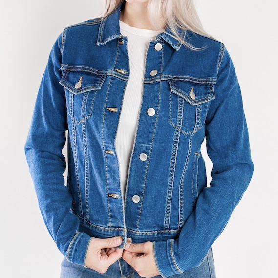 Áo khoác Jeans nữ form lững – 8063 – Cotonfio