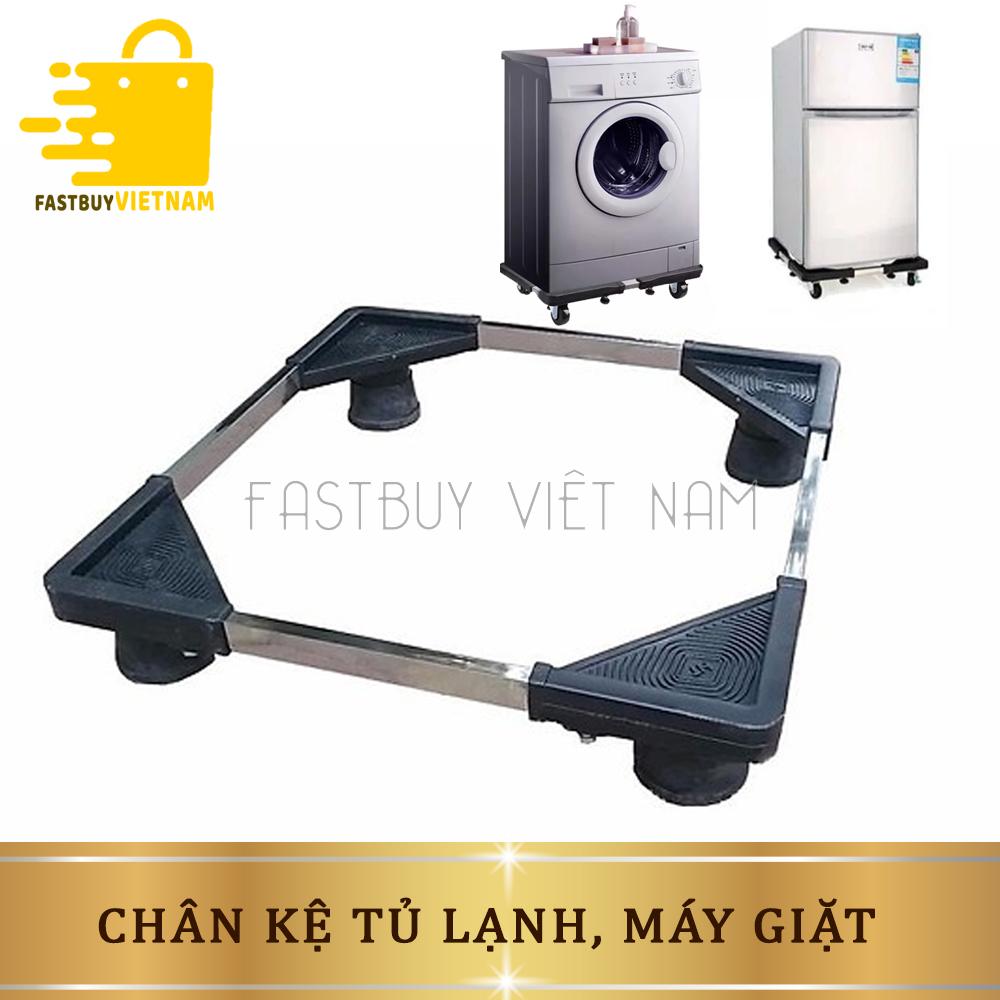 Chân Kệ Tủ Lạnh Máy Giặt Chống Rung Lắc Khung Inox Đế Nhựa Siêu Chịu Lực Nên đến 250Kg