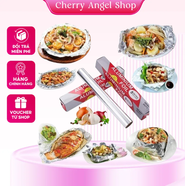 Cuộn Giấy Bạc Nướng Thịt Cá, Bọc Thực Phẩm Cuộn giấy bạc bọc thực phẩm nướng thức ăn, nướng thịt, bảo quản thực phẩm chuyên dụng, giữ nhiệt đồ nướng / có sỉ