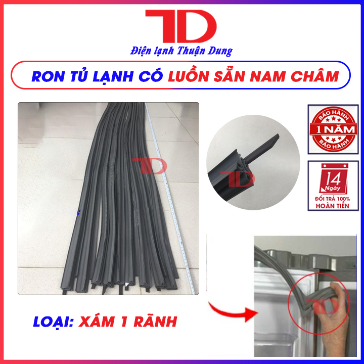 Ron Tủ Lạnh Kiểu Gài Có Sẵn Nam Châm 1.6 mét Màu Xám - Điện Lạnh Thuận Dung
