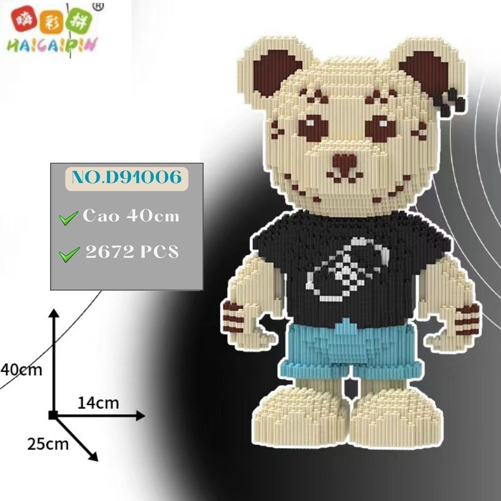 Teddy bear đồ chơi mô hình lắp ráp gấu teddy size 40cm cho bé trai