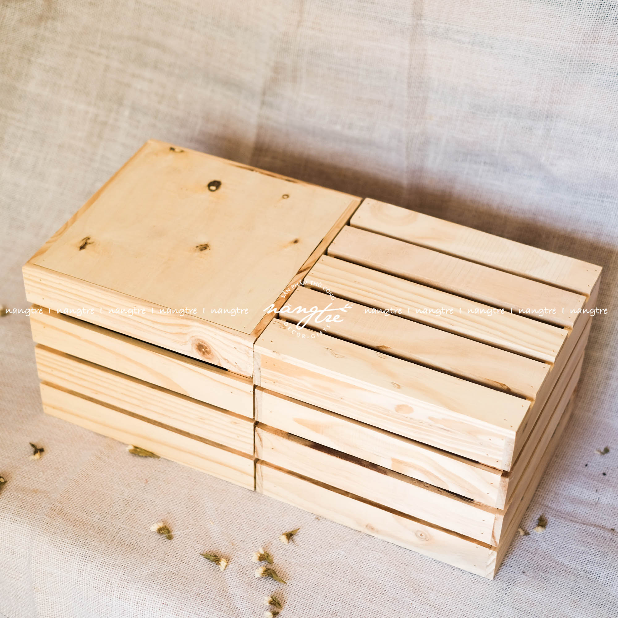 Thùng/Kệ gỗ pallet vuông (cao 30cm)