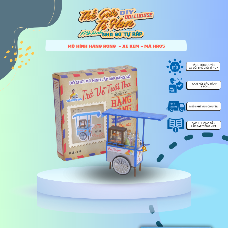 Saigon little DIY assembly model-ice cream car-hr05
