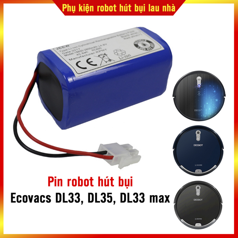 Pin robot hút bụi Ecovacs DL33, DL35, DL33 Max Hàng chính hãng bảo hành 3 tháng ( Lỗi 1 đổi 1 trong 3 tháng)