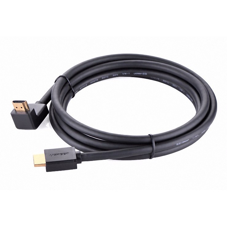 Cáp HDMI 3 Mét tròn, bẻ góc 90 độ Ugreen 10122