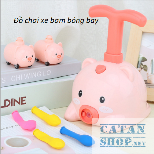 [HCM]Đồ chơi xe Bơm Bong Bóng hình Heo Gấu Hổ siêu dễ thương (phát triển khả năng vận động và tư duy cho trẻ )